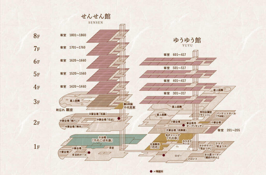 まつや千千の館内案内図