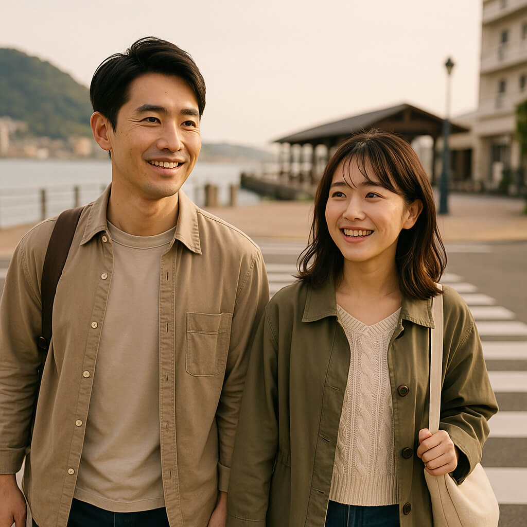 初めて下関を訪れるカップル