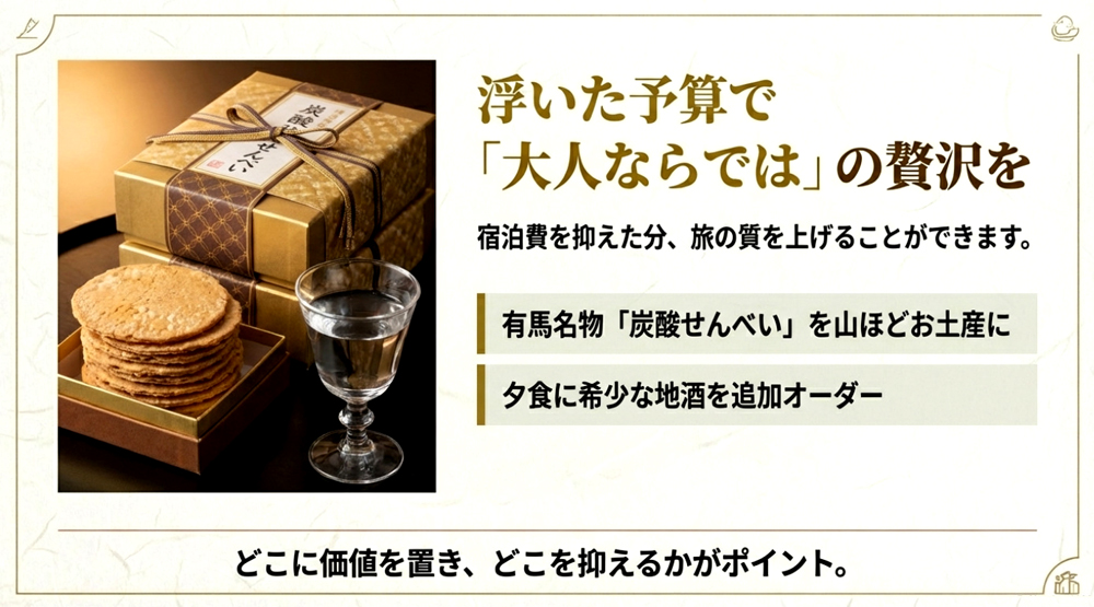 浮いた予算で贅沢な楽しみをおすすめする説明画像