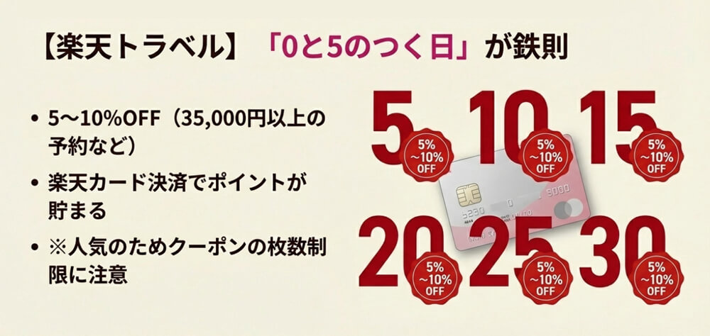 楽天トラベル:0と5のつく日がお得な日の画像